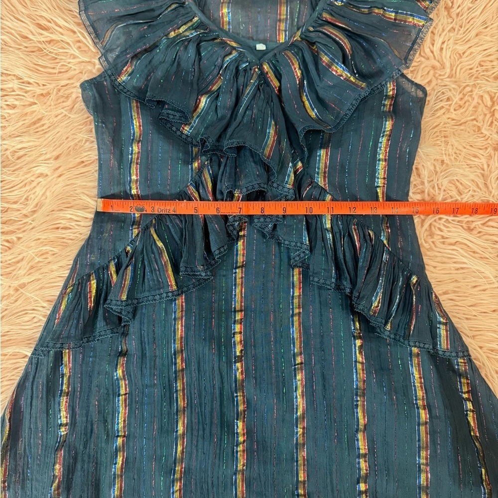 TRYB Metallic Blue Ruffle Dress - Picture 6 of 10